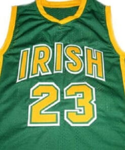 Alternative view of Lebron James #23 Irish High School Basketball Jersey Green