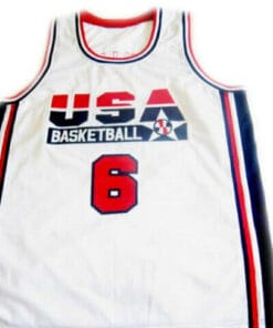 Alternative view of Patrick Ewing #6 Team Usa Basketball Jersey White