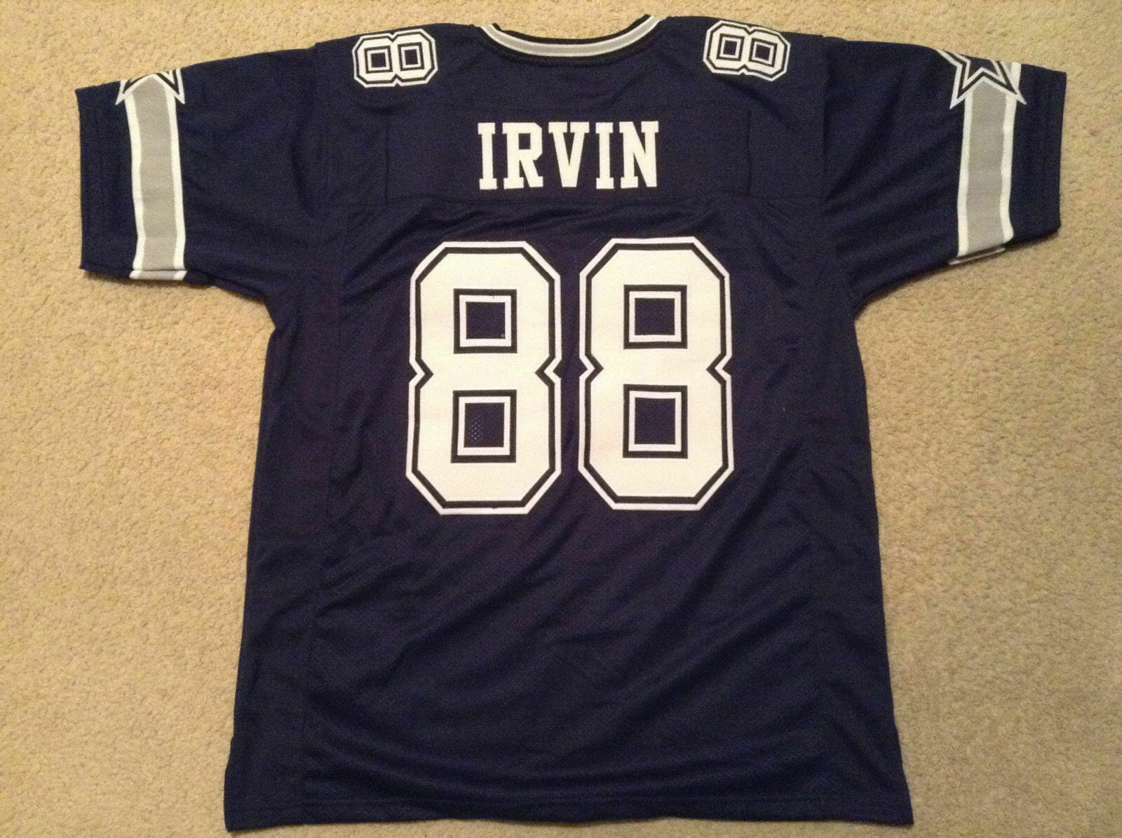 UNSIGNED CUSTOM Sewn Stitched Michael Irvin Blue Jersey