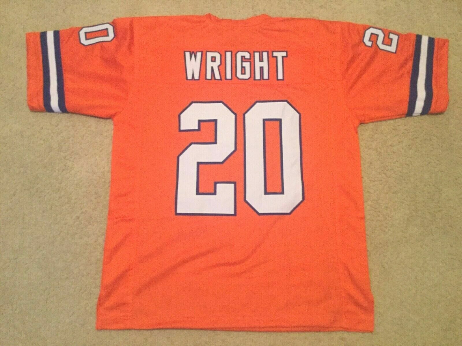 UNSIGNED CUSTOM Sewn Stitched Louis Wright Orange Jersey