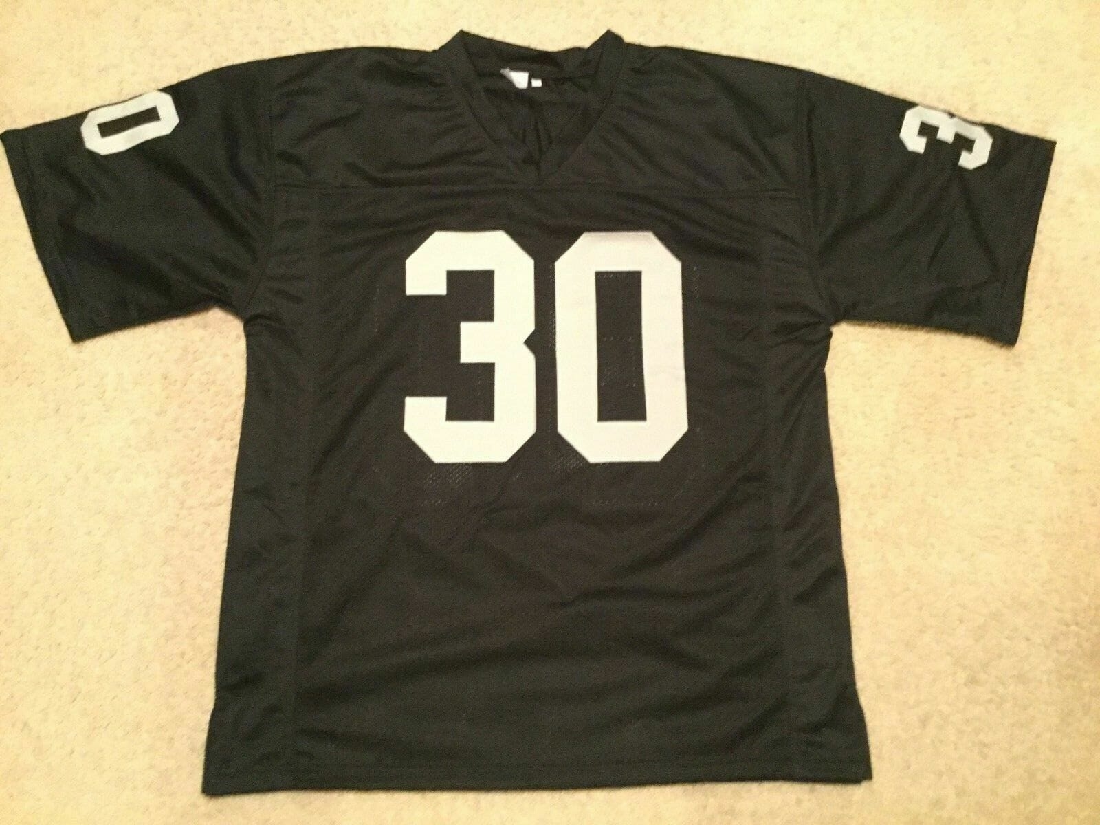 UNSIGNED CUSTOM Sewn Stitched Mark Van Eeghen Black Jersey
