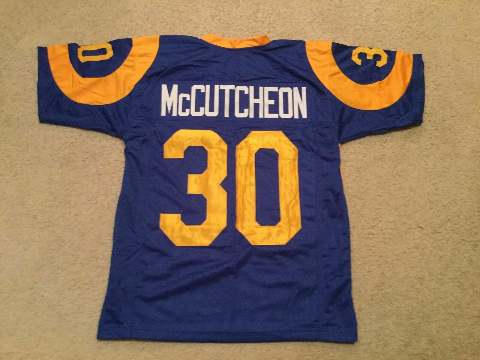 UNSIGNED CUSTOM Sewn Stitched Lawrence McCutcheon Blue Jersey