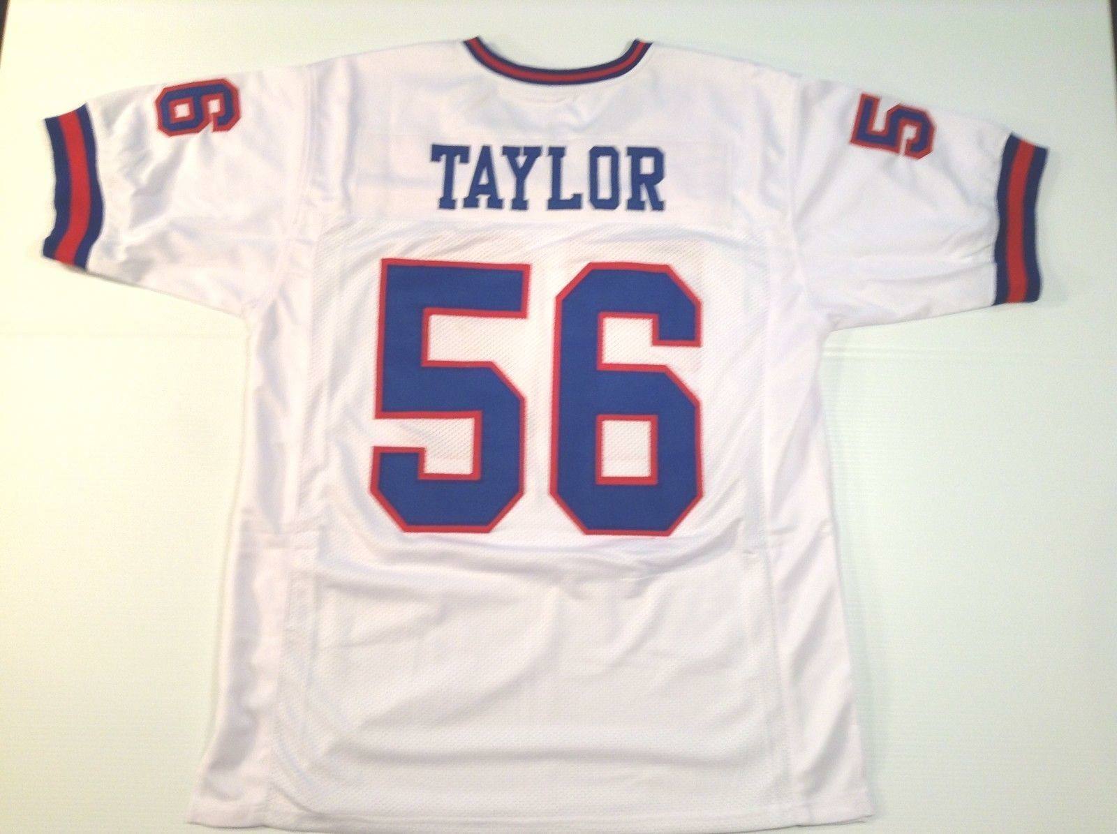 UNSIGNED CUSTOM Sewn Stitched Lawrence Taylor White Jersey