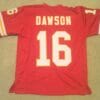 UNSIGNED CUSTOM Sewn Stitched Len Dawson Red Jersey