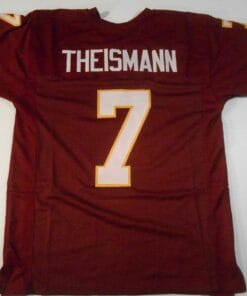 UNSIGNED CUSTOM Sewn Stitched Joe Theismann Burgundy Jersey
