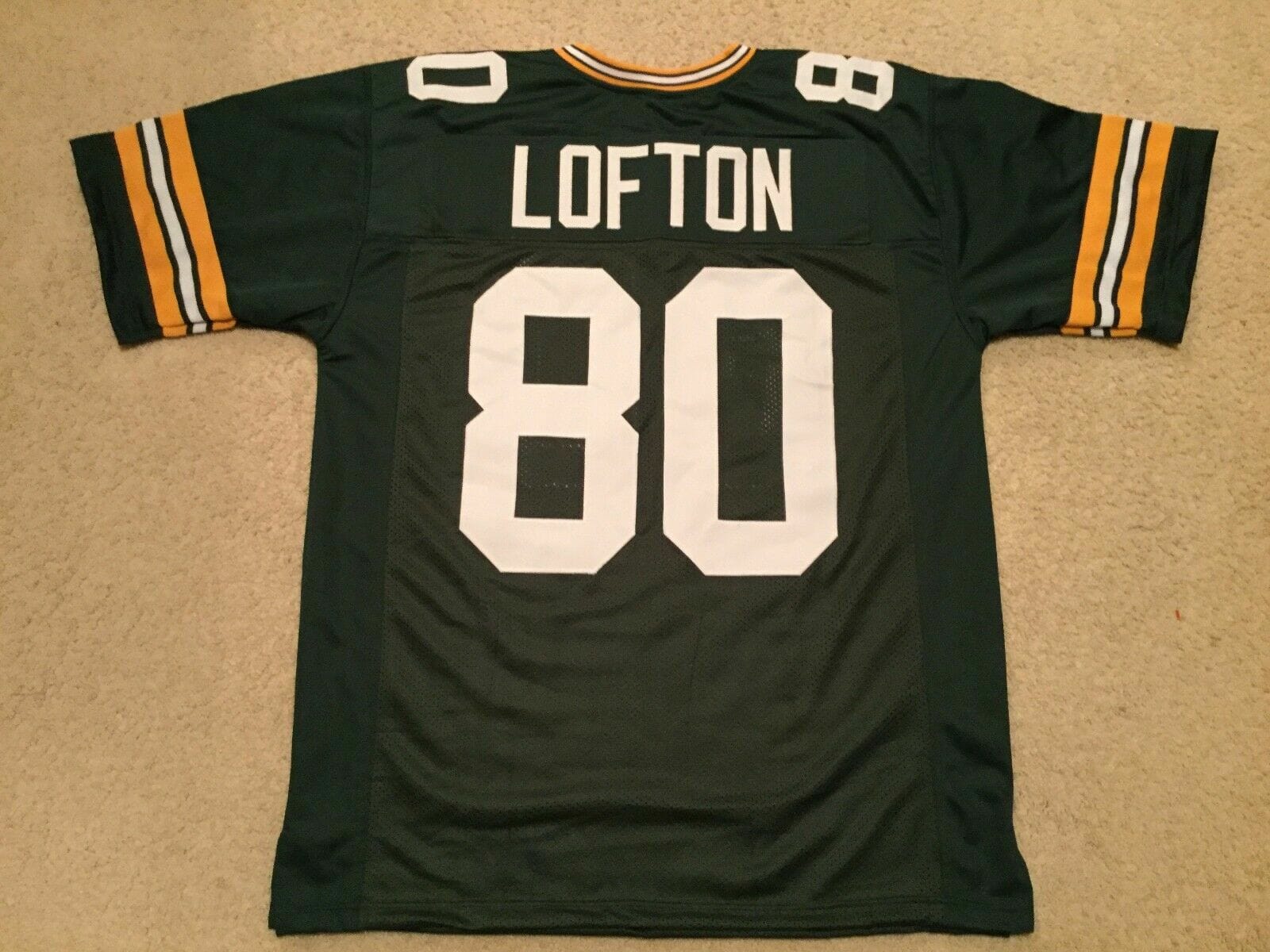 UNSIGNED CUSTOM Sewn Stitched James Lofton Green Jersey