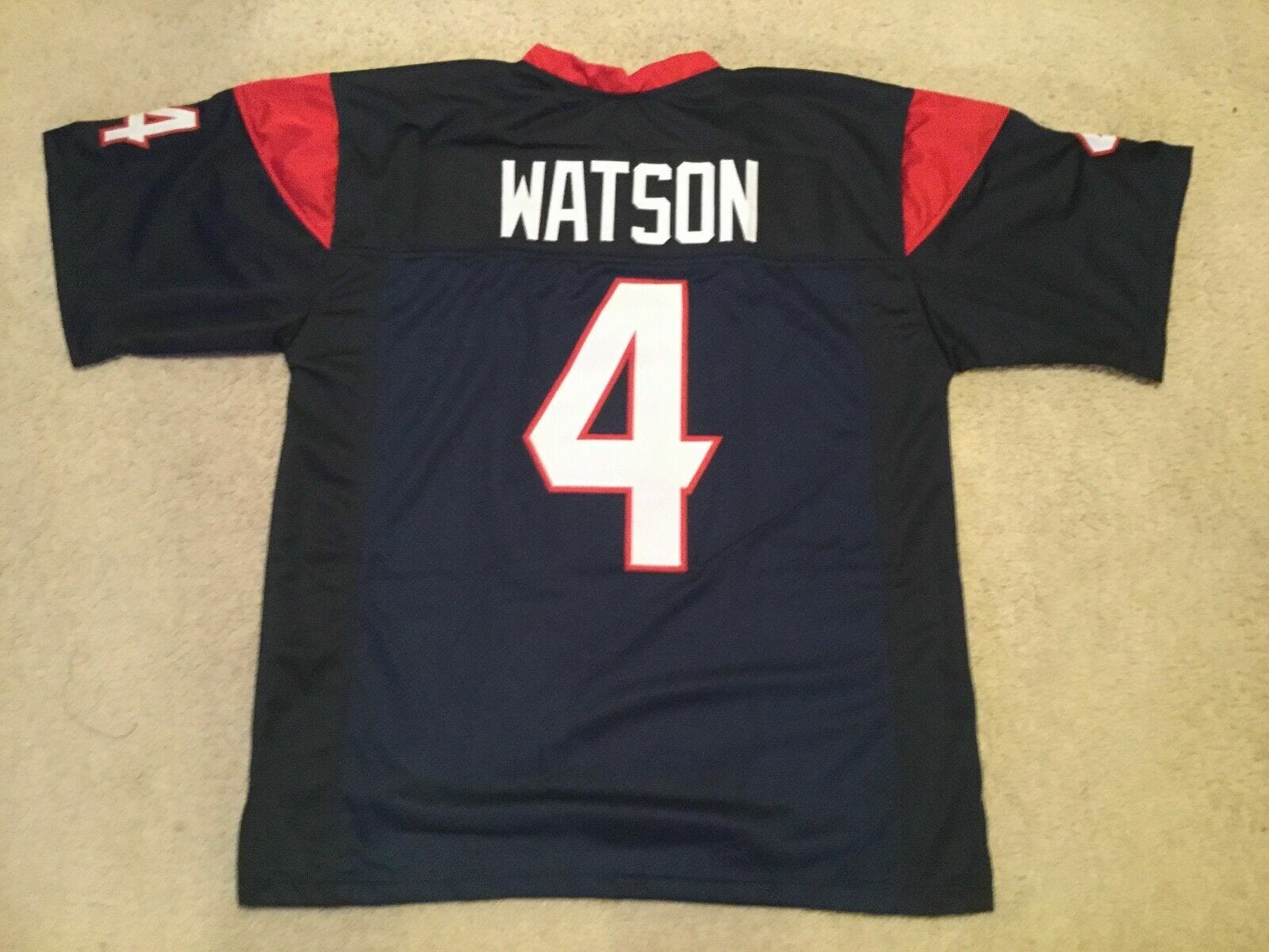 UNSIGNED CUSTOM Sewn Stitched Deshaun Watson Blue Jersey