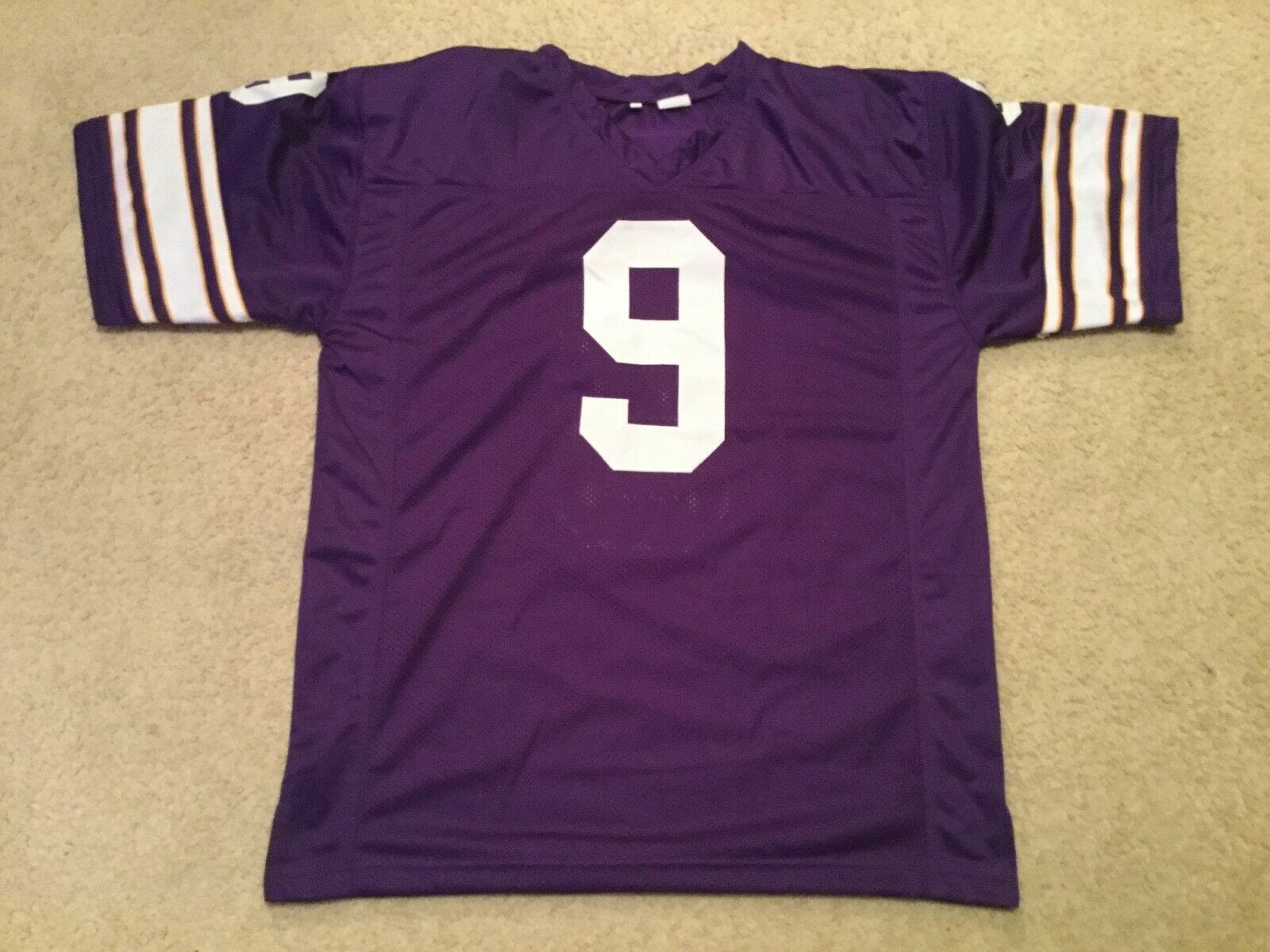 UNSIGNED CUSTOM Sewn Stitched Tommy Kramer Purple Jersey