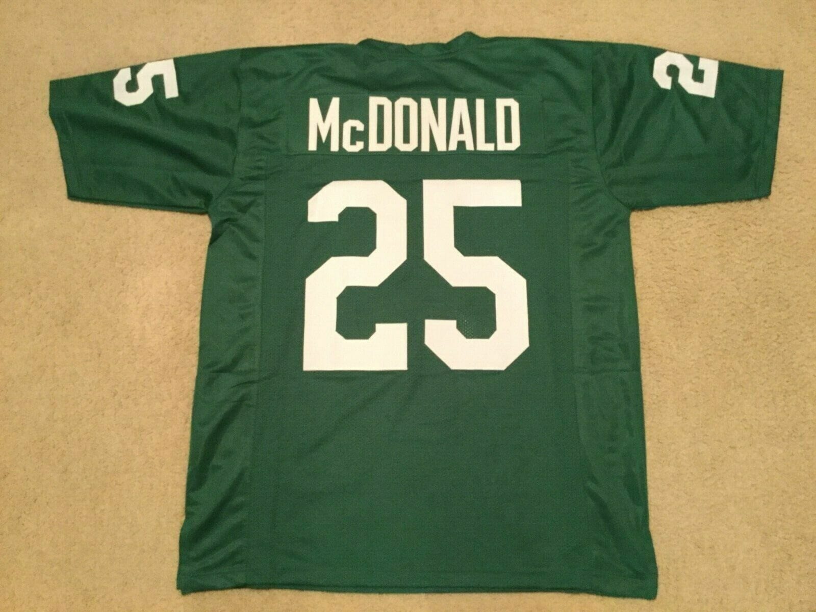 UNSIGNED CUSTOM Sewn Stitched Tommy McDonald Green Jersey