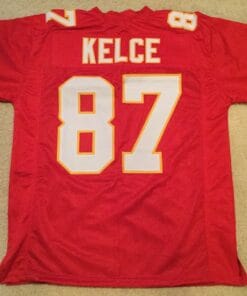 UNSIGNED CUSTOM Sewn Stitched Travis Kelce Red Jersey