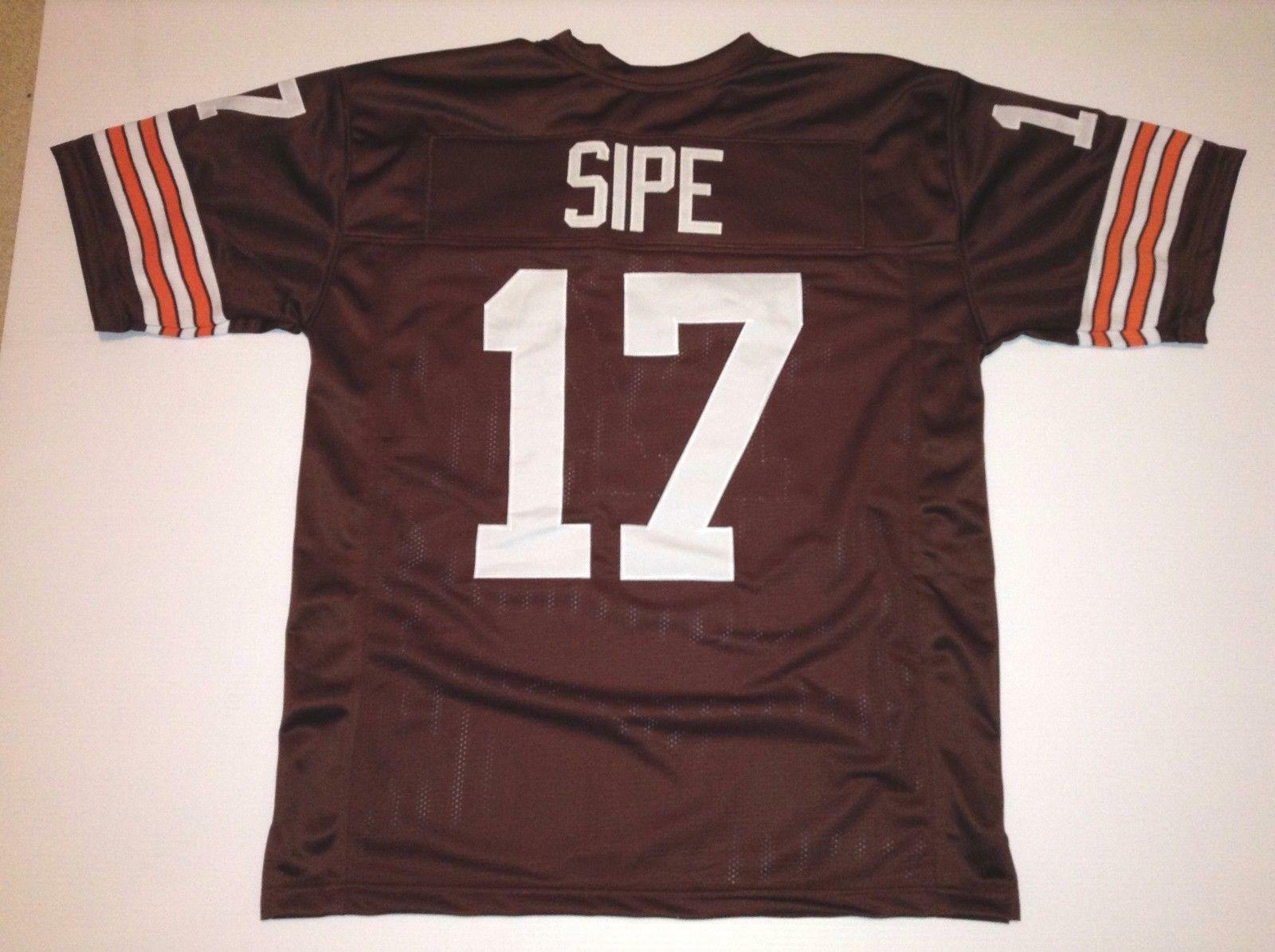 UNSIGNED CUSTOM Sewn Stitched Brian Sipe Brown Jersey