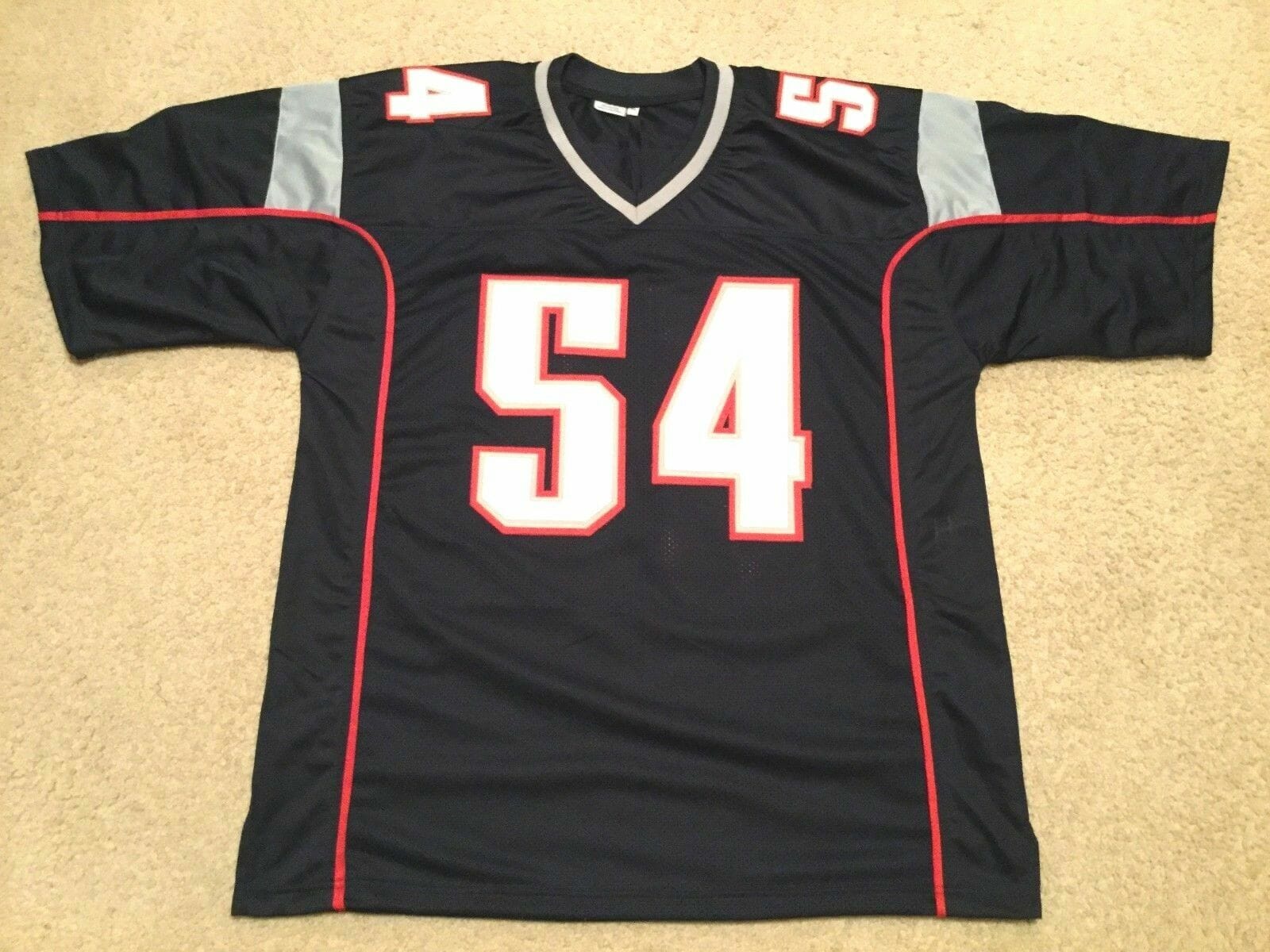UNSIGNED CUSTOM Sewn Stitched Tedy Bruschi Blue Jersey