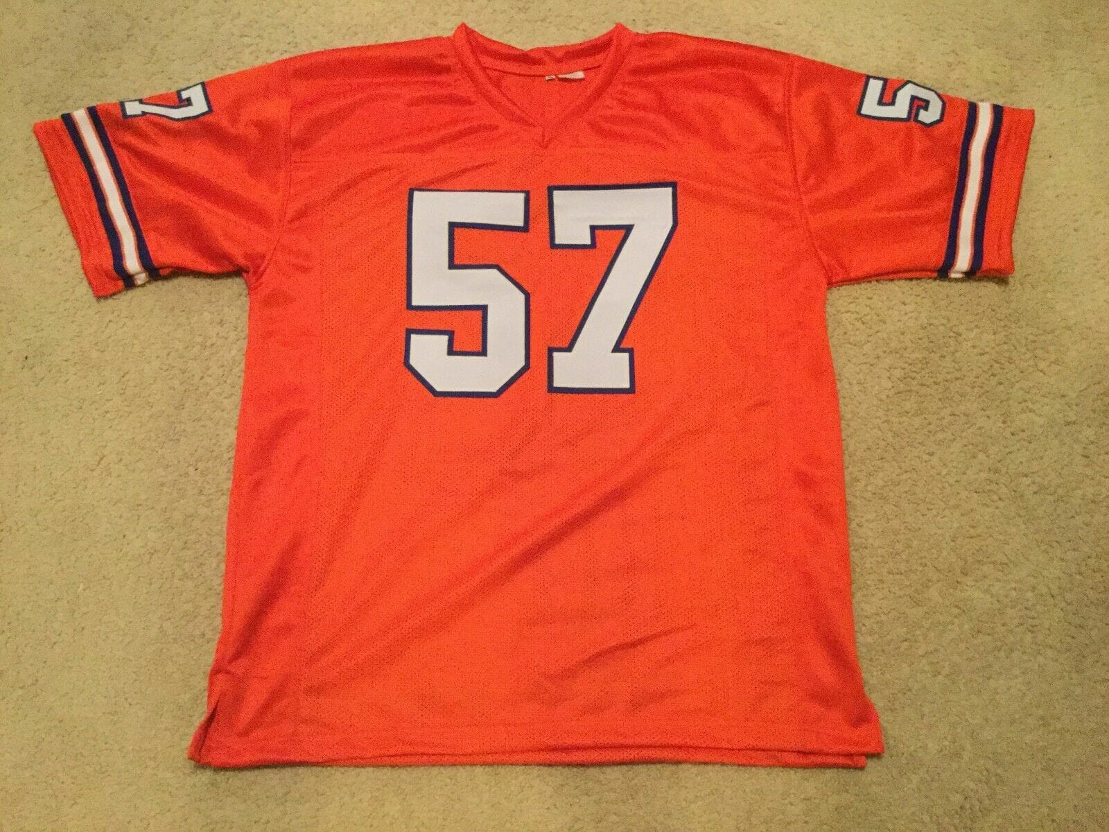 UNSIGNED CUSTOM Sewn Stitched Tom Jackson Orange Jersey