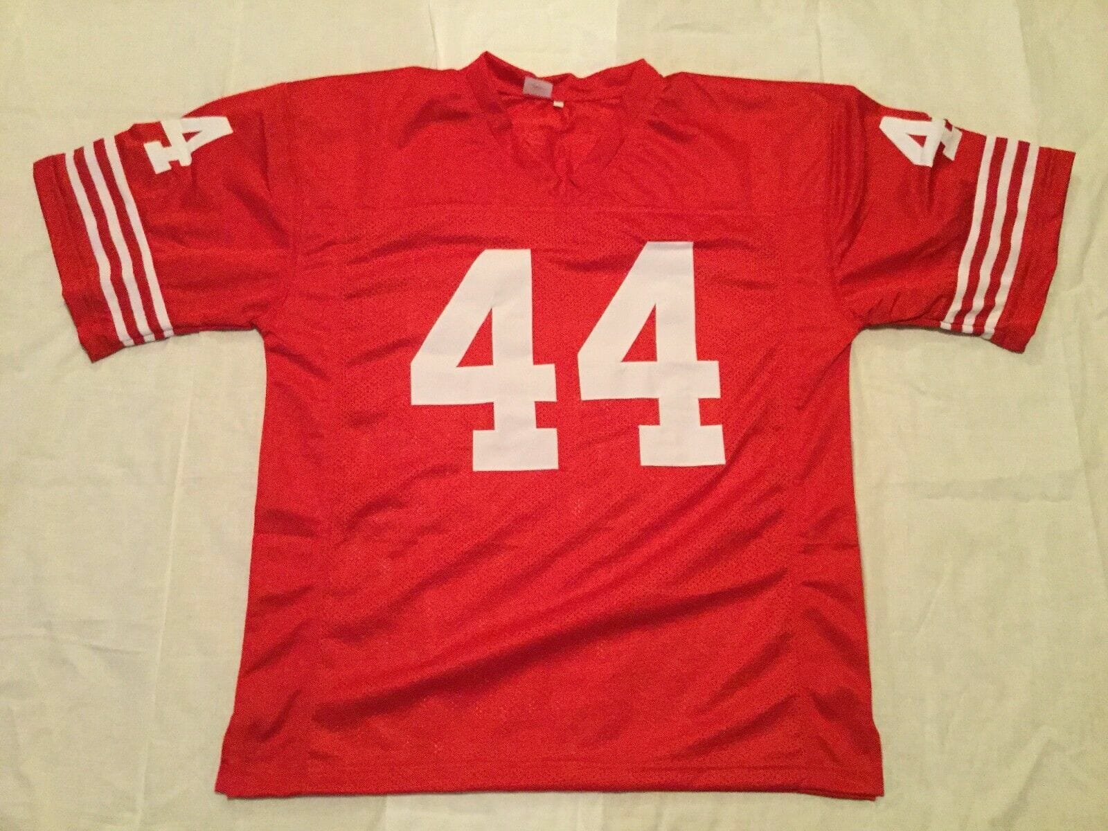 UNSIGNED CUSTOM Sewn Stitched Tom Rathman Red Jersey