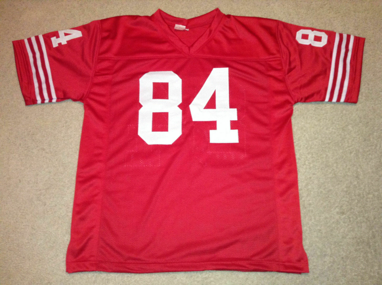 UNSIGNED CUSTOM Sewn Stitched Brent Jones Red Jersey