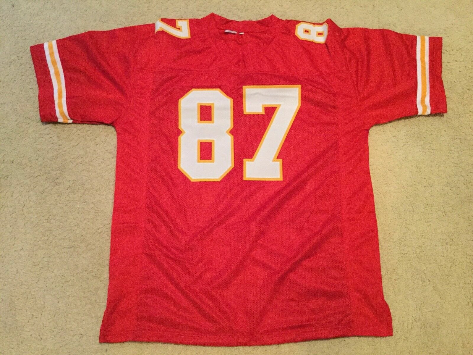 UNSIGNED CUSTOM Sewn Stitched Travis Kelce Red Jersey