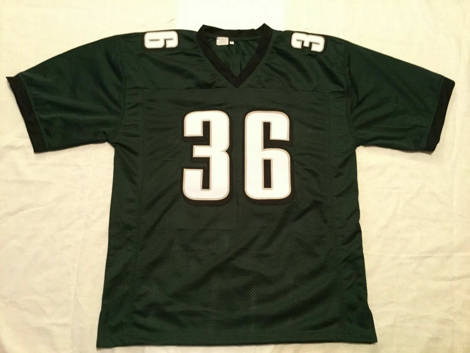 UNSIGNED CUSTOM Sewn Stitched Brian Westbrook Green Jersey