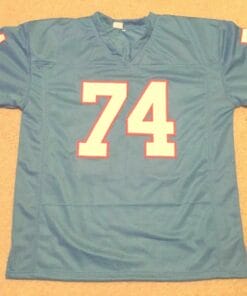 UNSIGNED CUSTOM Sewn Stitched Bruce Matthews No Trim Blue Jersey