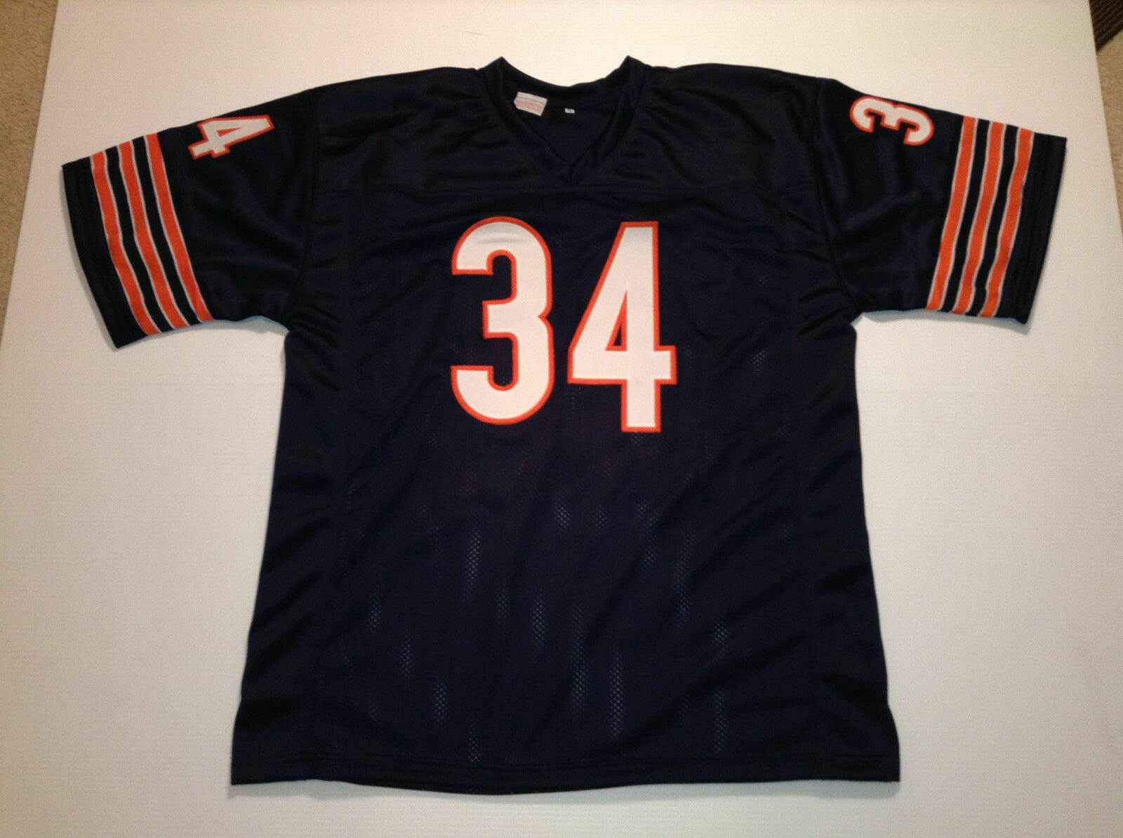 UNSIGNED CUSTOM Sewn Stitched Walter Payton Blue Jersey