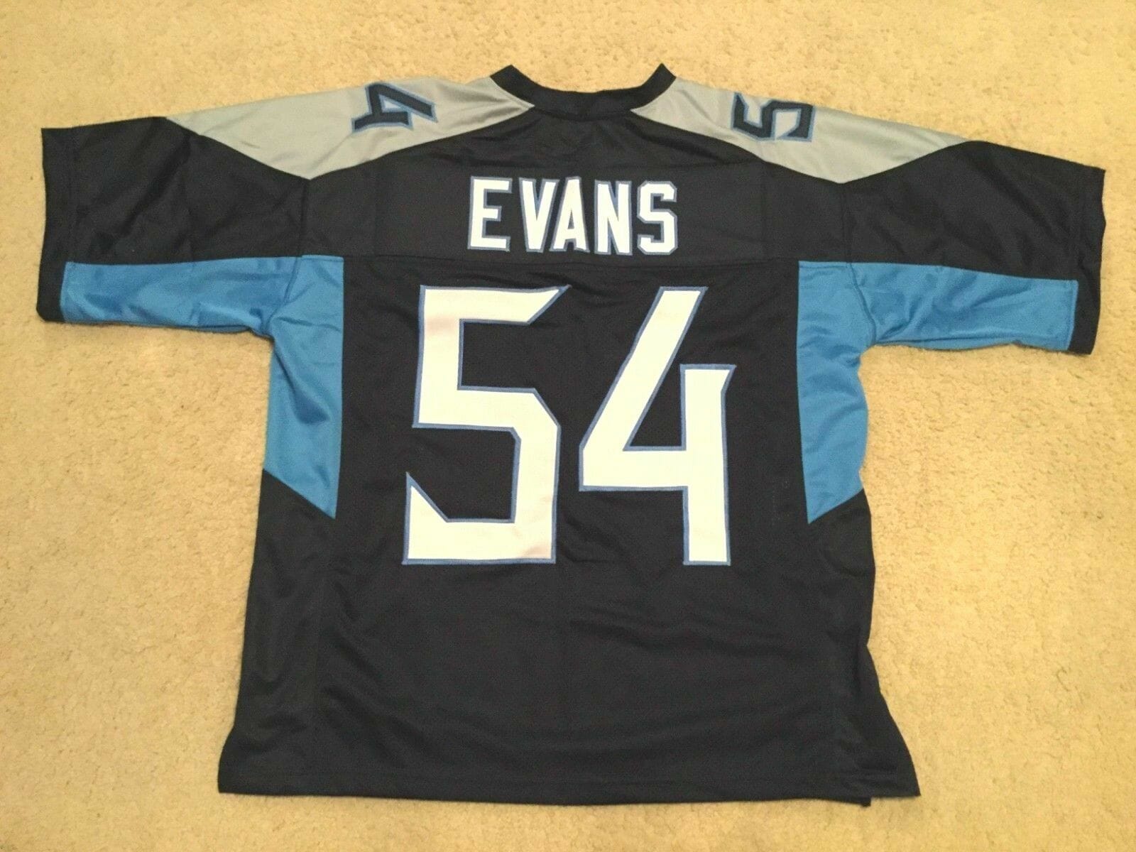 UNSIGNED CUSTOM Sewn Stitched Rashaan Evans Blue Jersey