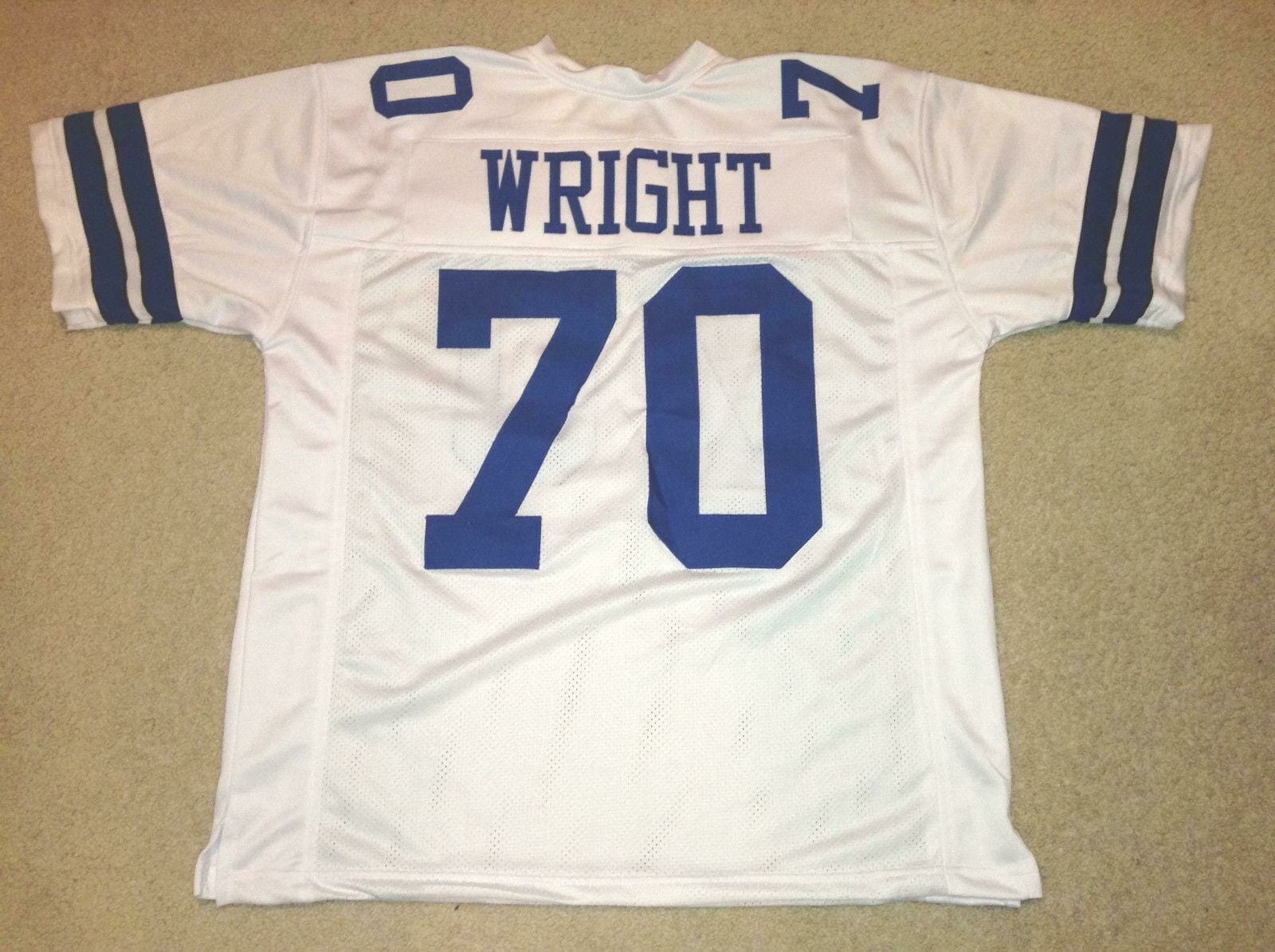 UNSIGNED CUSTOM Sewn Stitched Rayfield Wright White Jersey
