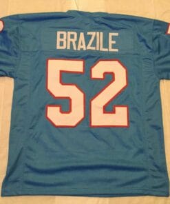 UNSIGNED CUSTOM Sewn Stitched Robert Brazile Blue Jersey