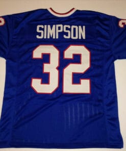 UNSIGNED CUSTOM Sewn Stitched O.J. Simpson Blue Jersey