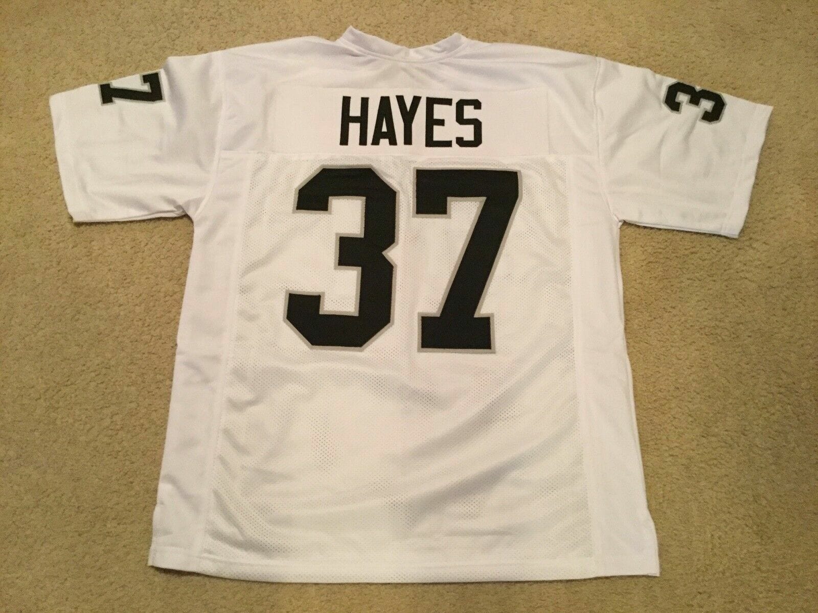 UNSIGNED CUSTOM Sewn Stitched Lester Hayes White Jersey