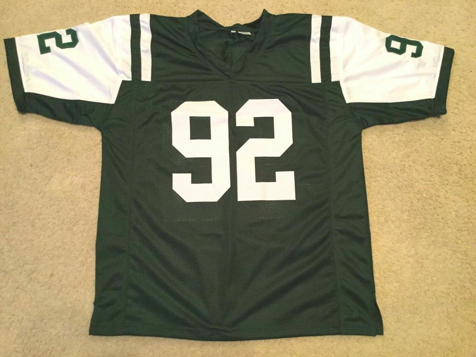 UNSIGNED CUSTOM Sewn Stitched Leonard Williams Green Jersey