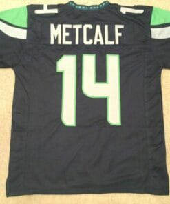 UNSIGNED CUSTOM Sewn Stitched D.K. Metcalf Blue Jersey