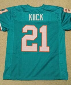 UNSIGNED CUSTOM Sewn Stitched Jim Kiick Teal Jersey