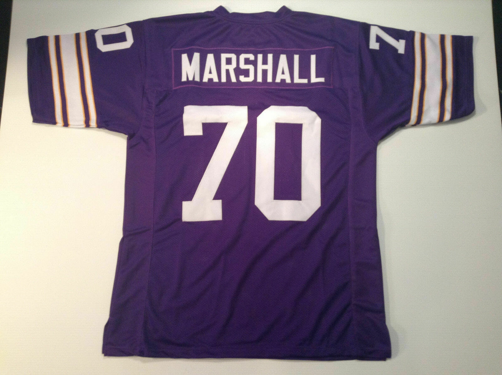 UNSIGNED CUSTOM Sewn Stitched Jim Marshall Purple Jersey