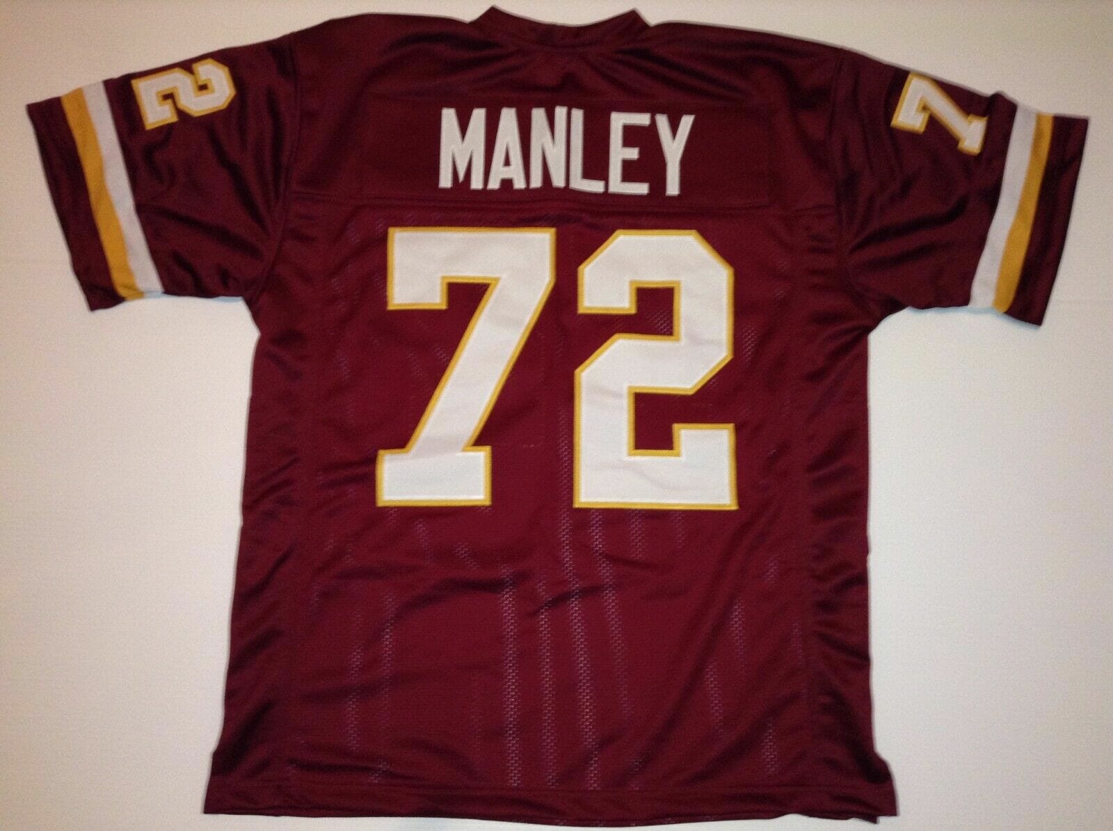 UNSIGNED CUSTOM Sewn Stitched Dexter Manley Burgundy Jersey