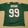 UNSIGNED CUSTOM Sewn Stitched Jerome Brown Green Jersey