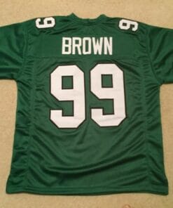 UNSIGNED CUSTOM Sewn Stitched Jerome Brown Green Jersey