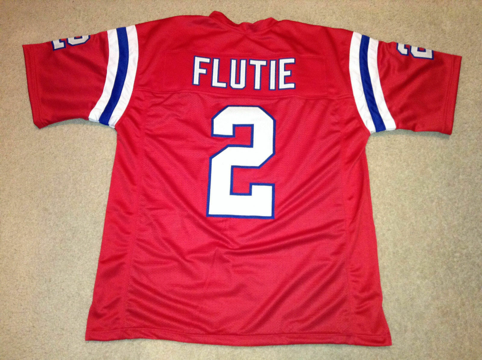 UNSIGNED CUSTOM Sewn Stitched Doug Flutie Red Jersey
