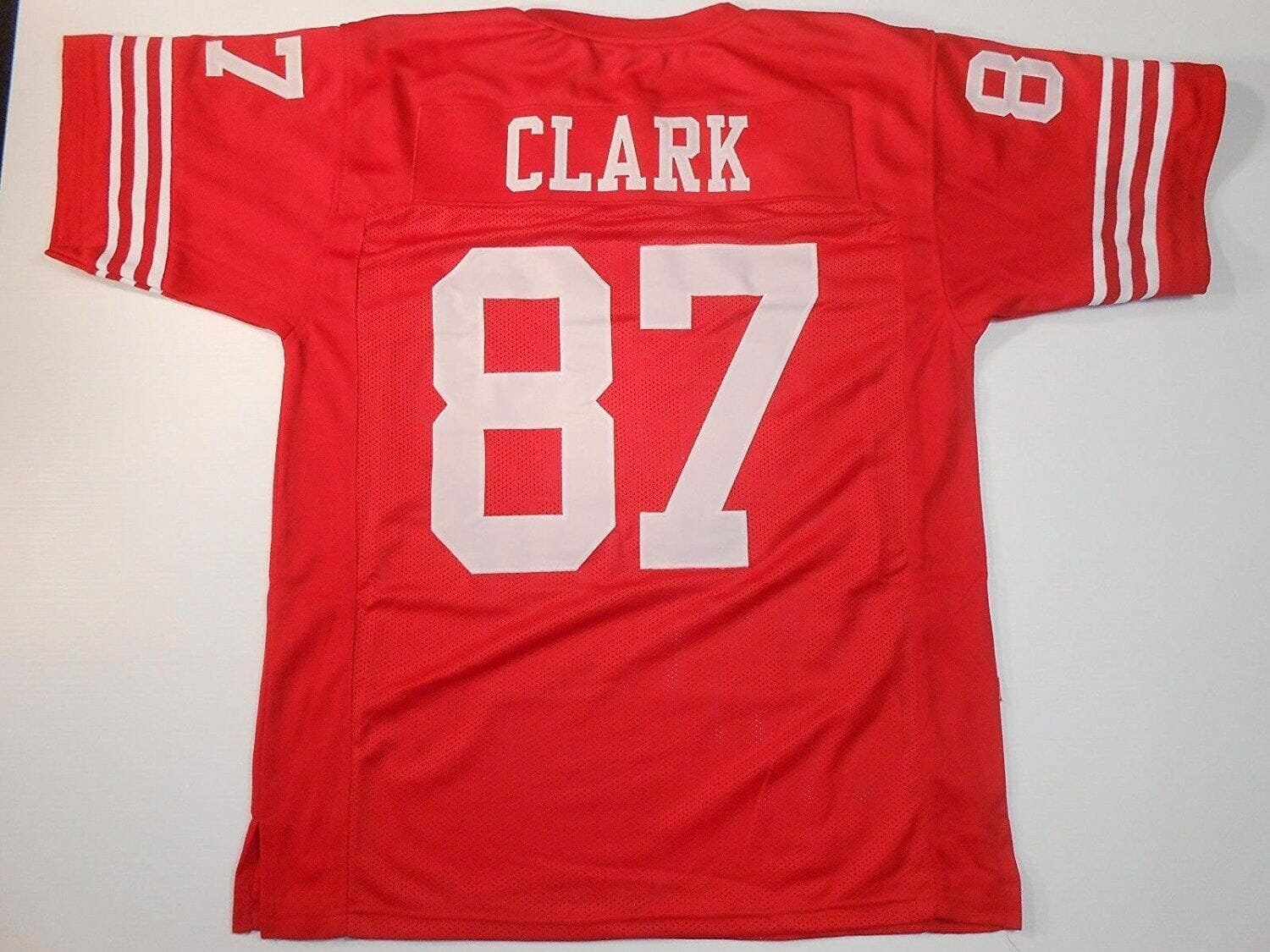 UNSIGNED CUSTOM Sewn Stitched Dwight Clark Red Jersey