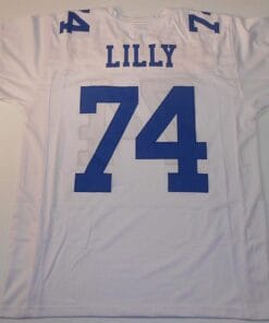 UNSIGNED CUSTOM Sewn Stitched Bob Lilly White Jersey