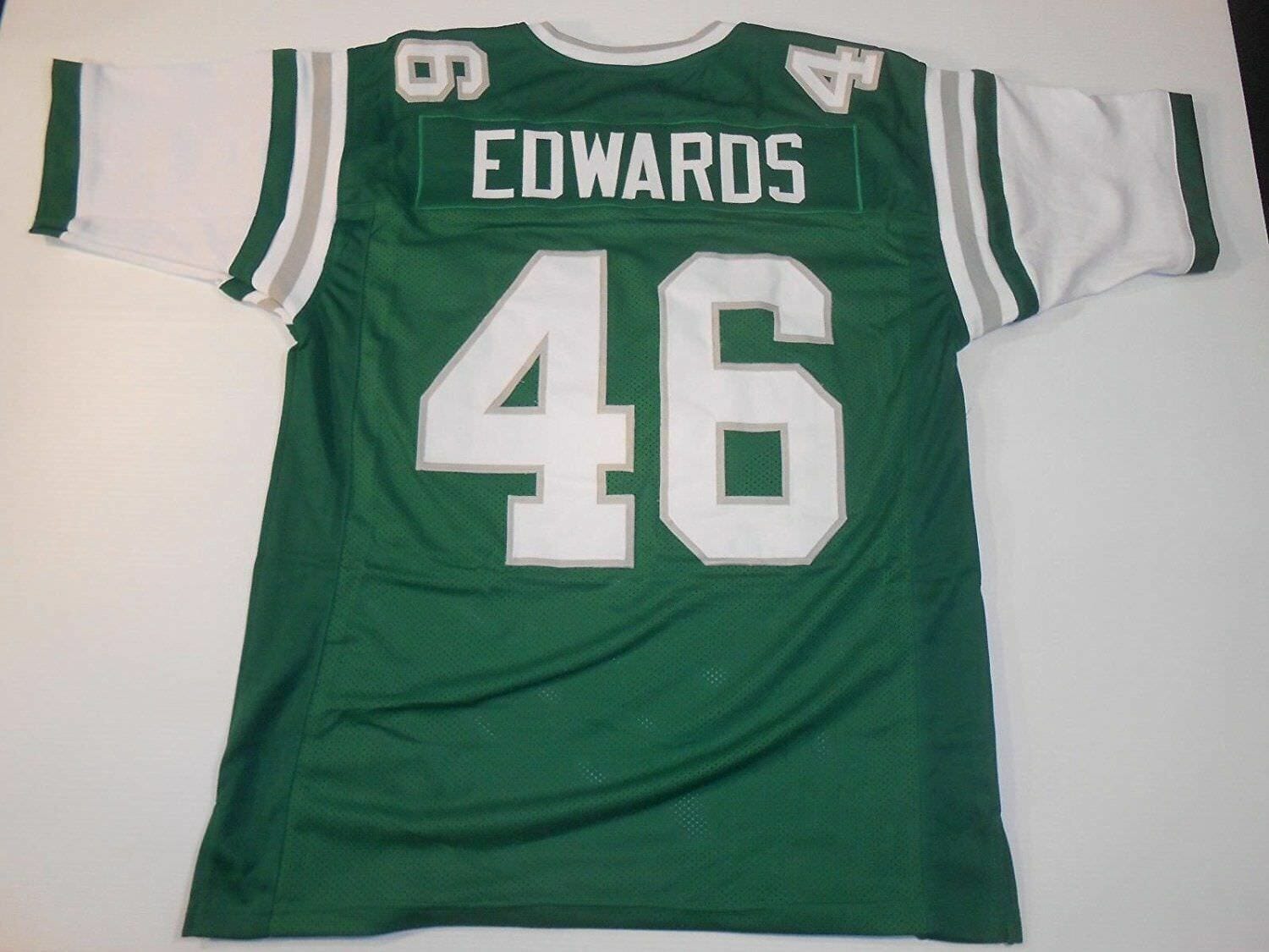 UNSIGNED CUSTOM Sewn Stitched Herm Edwards Green Jersey