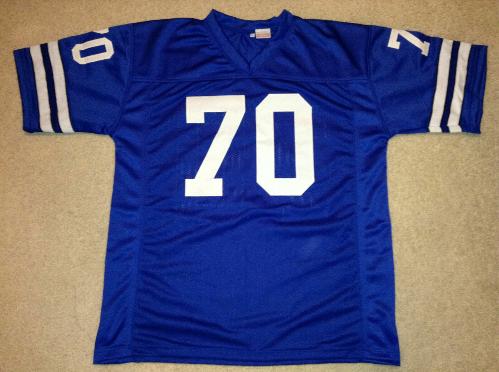 UNSIGNED CUSTOM Sewn Stitched Rayfield Wright Blue Jersey