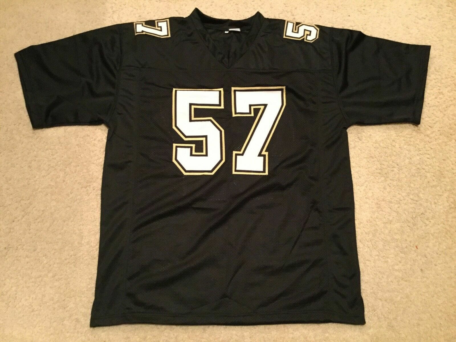 UNSIGNED CUSTOM Sewn Stitched Rickey Jackson Black Jersey
