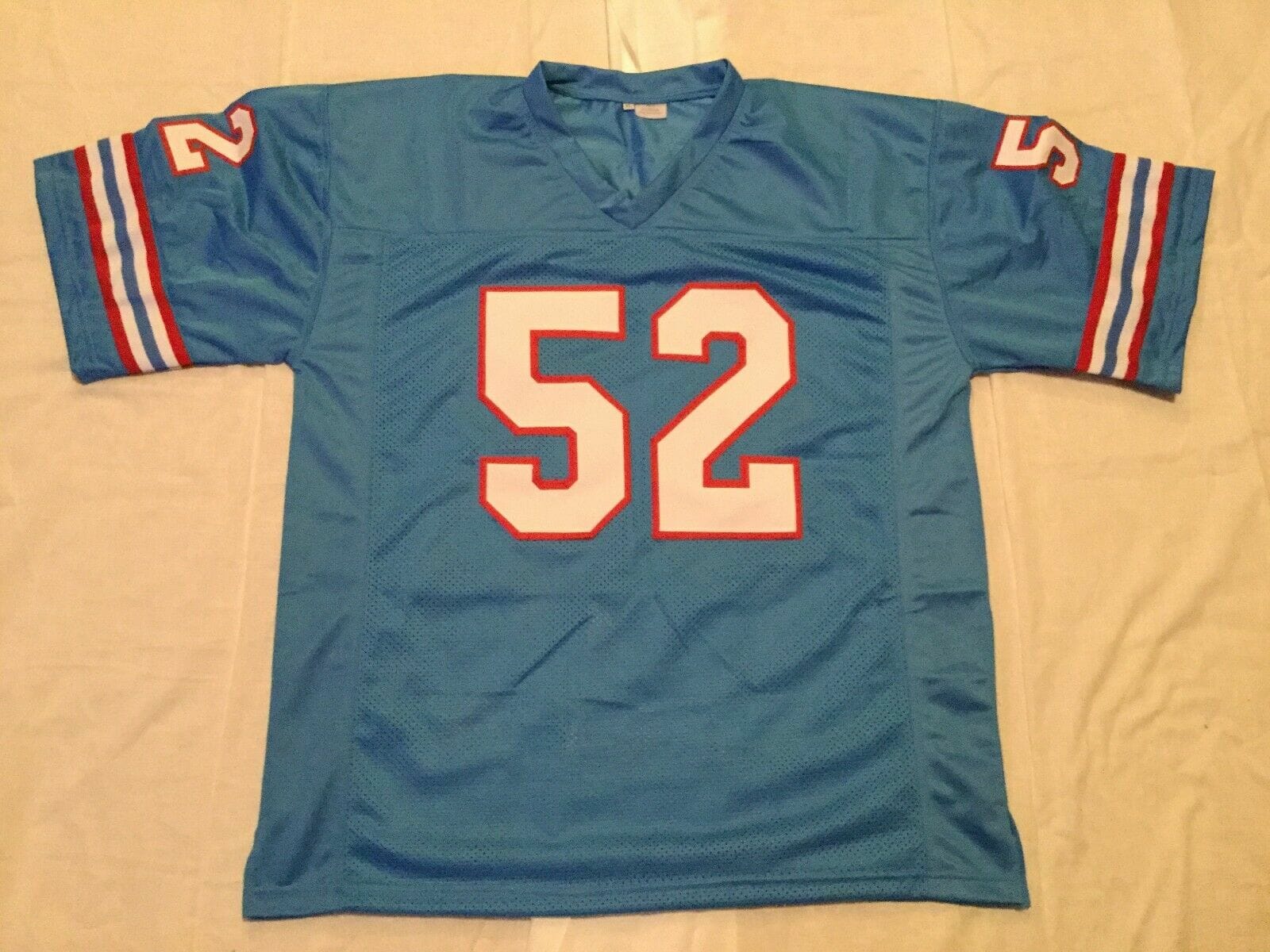 UNSIGNED CUSTOM Sewn Stitched Robert Brazile Blue Jersey