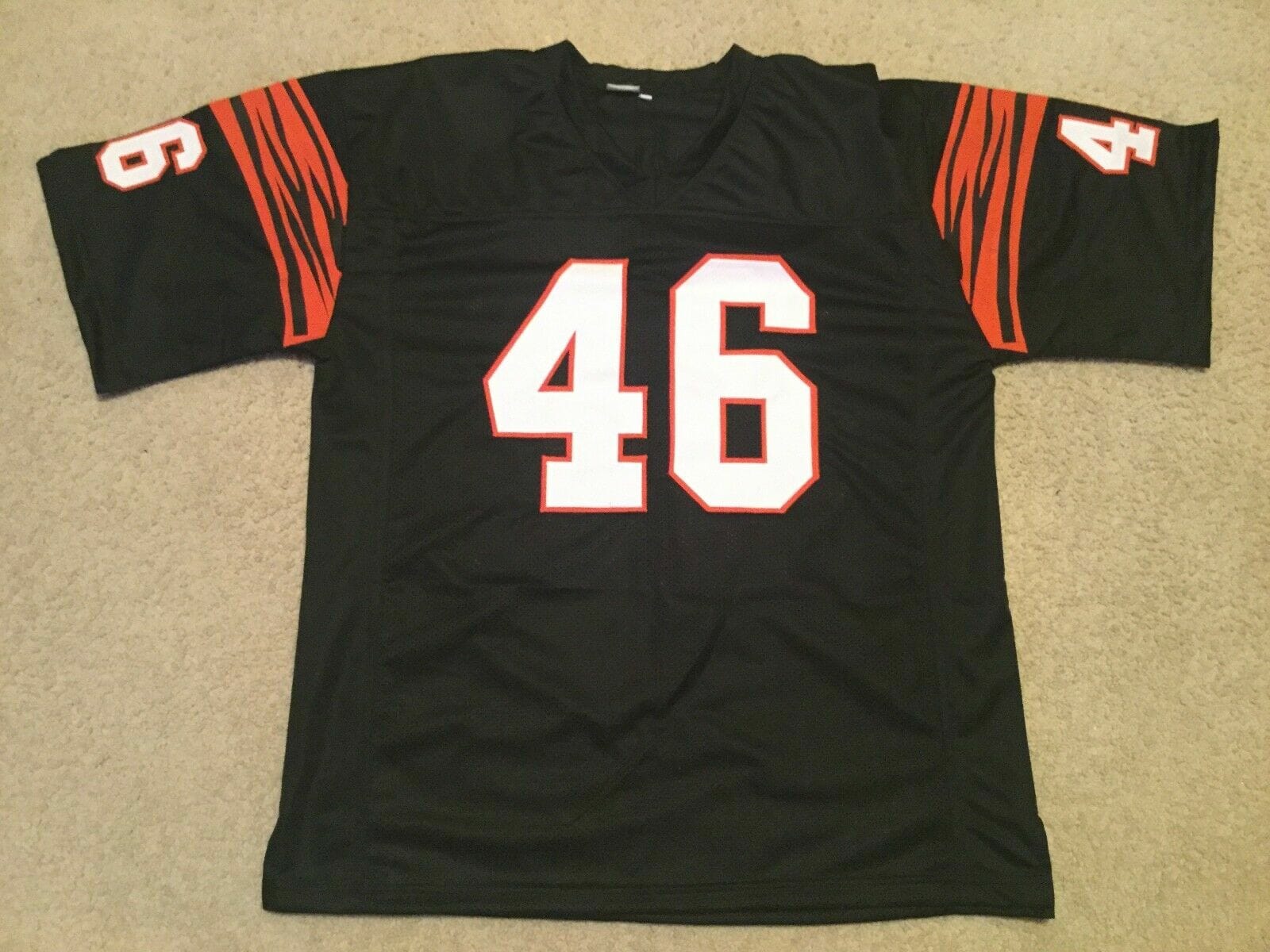 UNSIGNED CUSTOM Sewn Stitched Pete Johnson Black Jersey