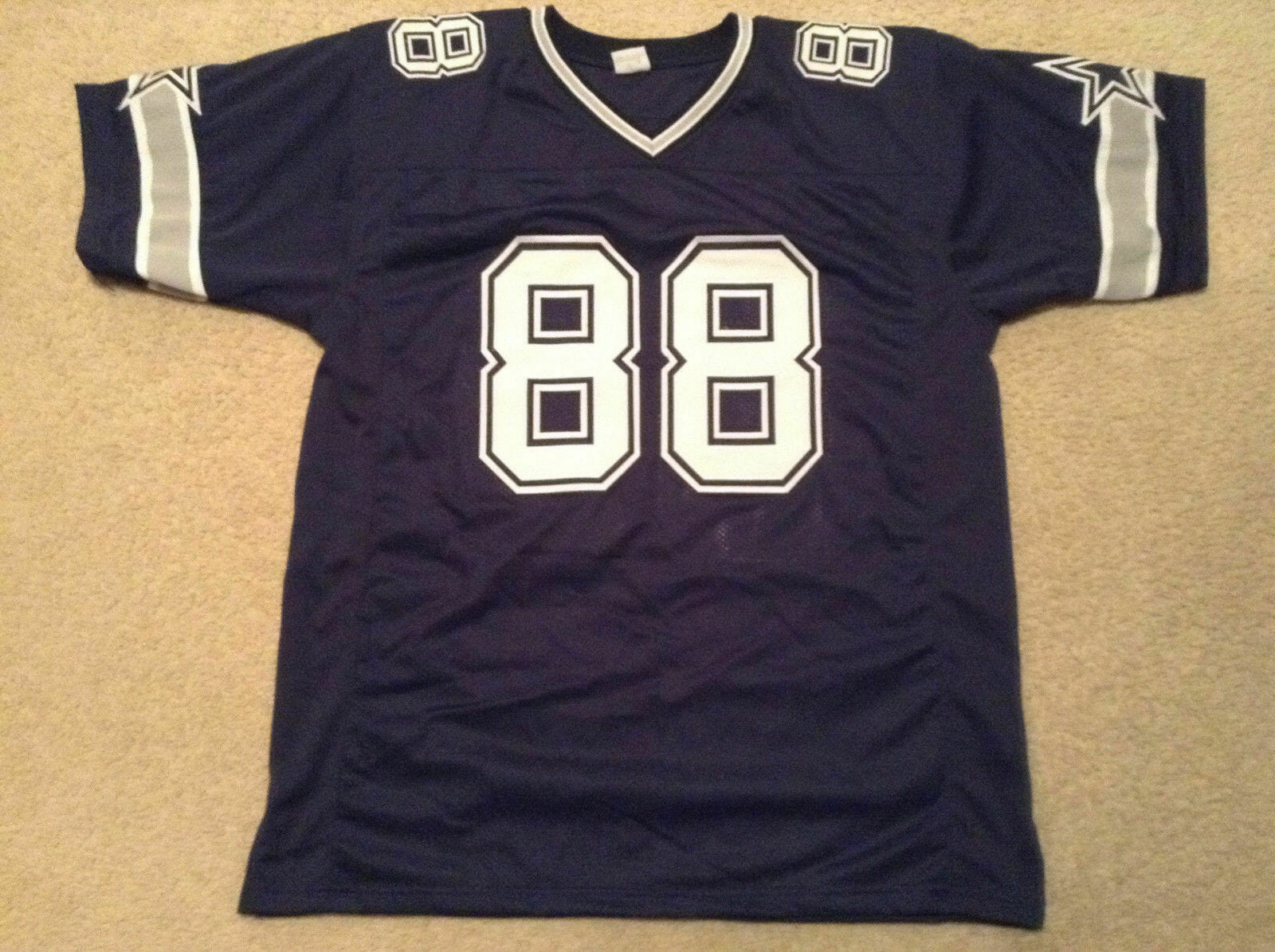 UNSIGNED CUSTOM Sewn Stitched Michael Irvin Blue Jersey