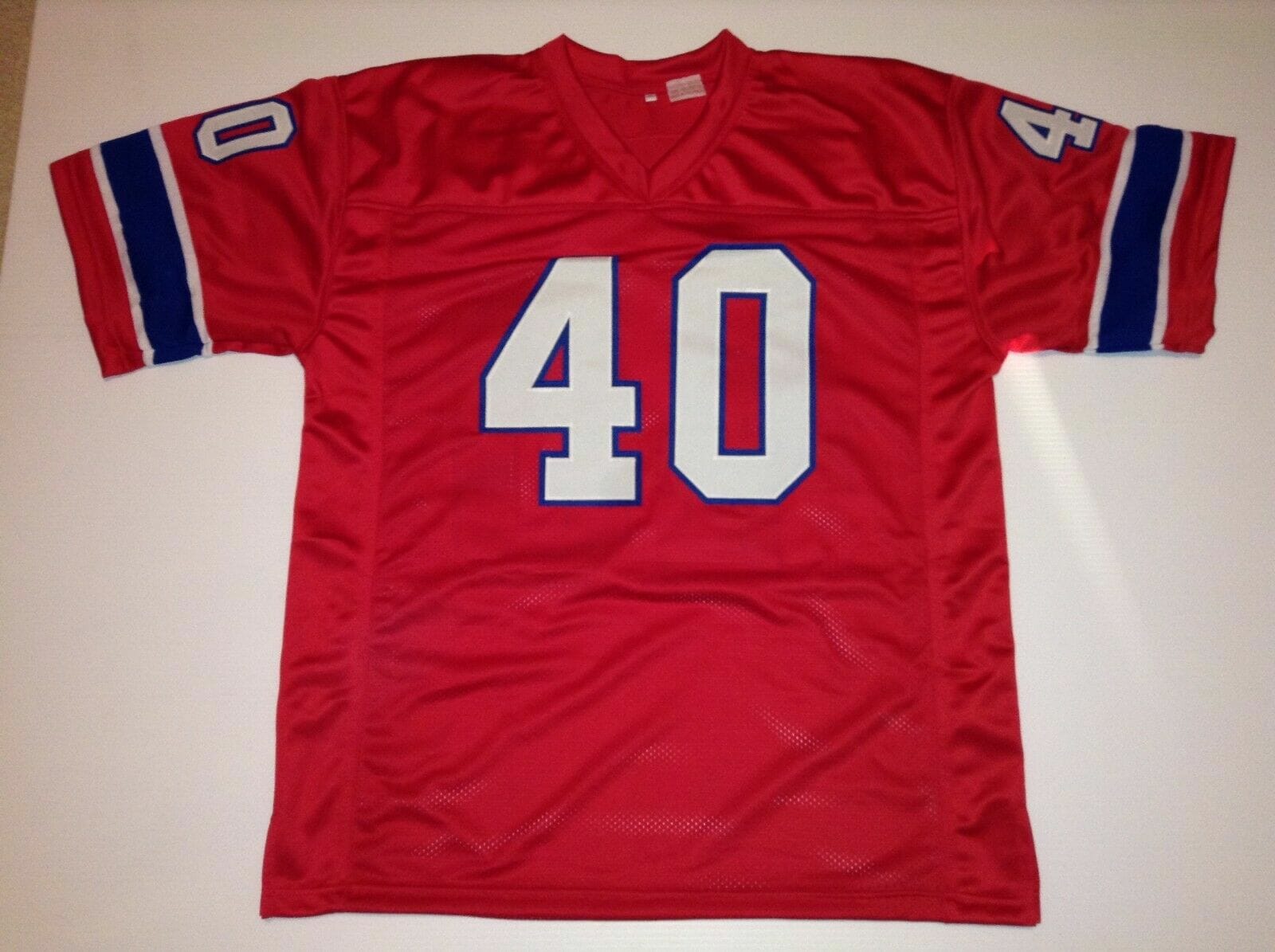 UNSIGNED CUSTOM Sewn Stitched Mike Haynes Red Jersey