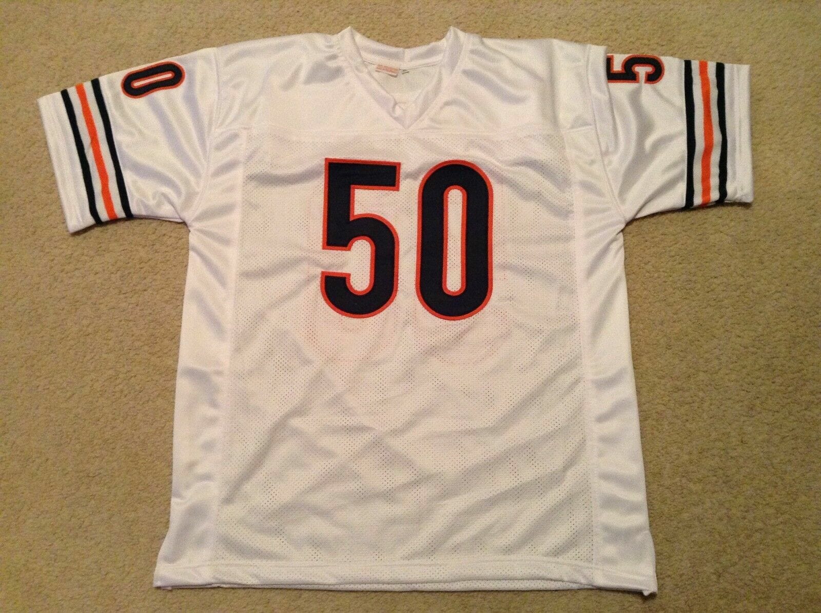 UNSIGNED CUSTOM Sewn Stitched Mike Singletary White Jersey