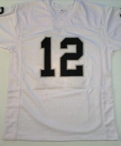UNSIGNED CUSTOM Sewn Stitched Ken Stabler White Jersey