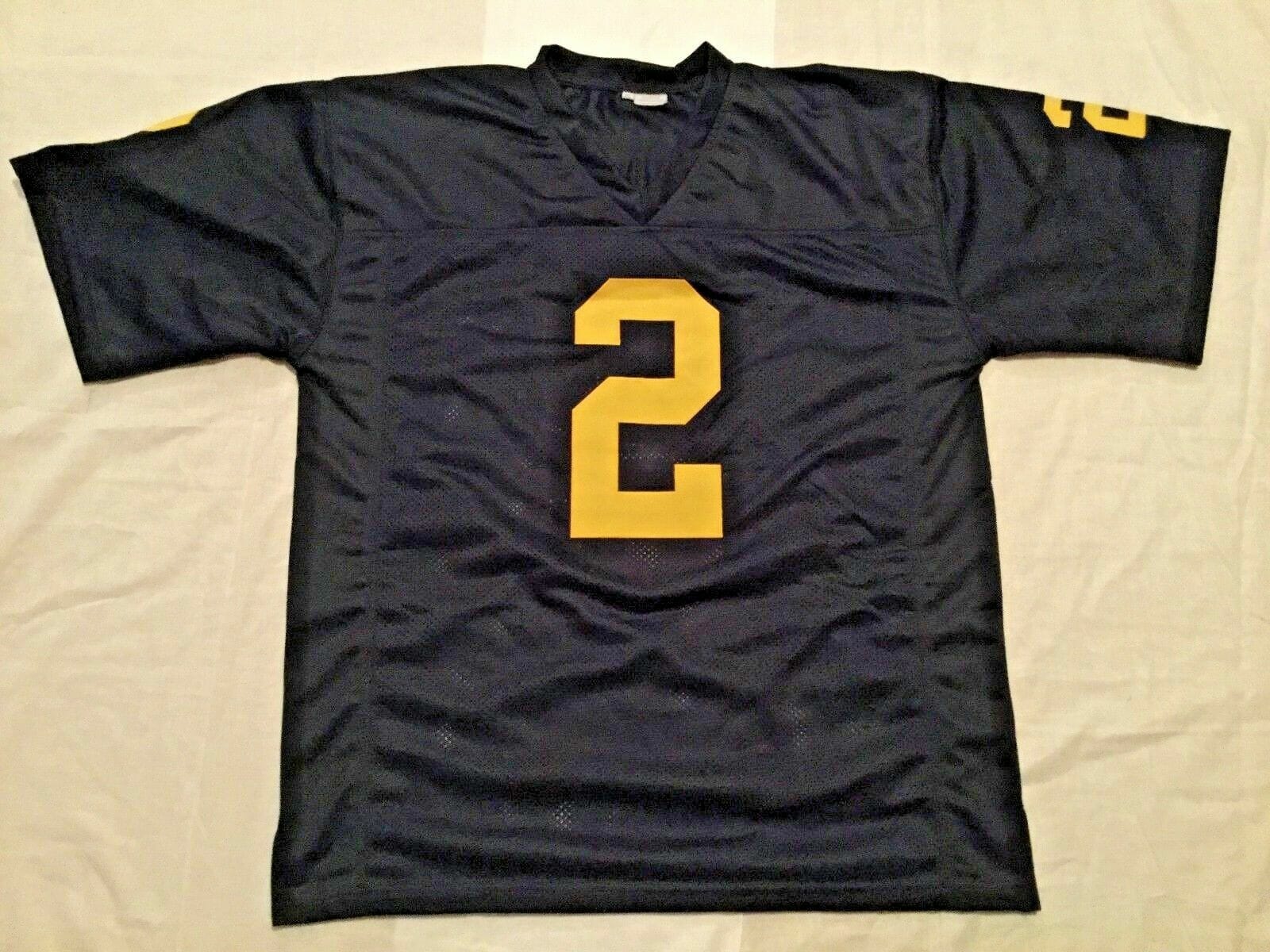 UNSIGNED CUSTOM Sewn Stitched Charles Woodson Blue Jersey - Image 2