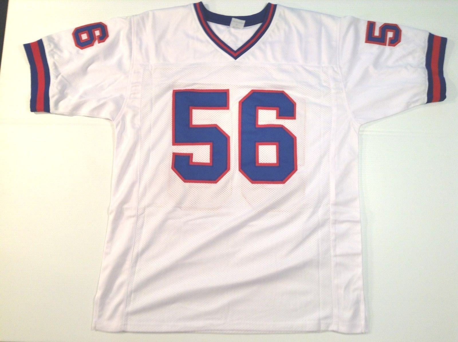 UNSIGNED CUSTOM Sewn Stitched Lawrence Taylor White Jersey