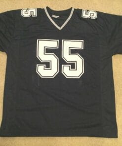 UNSIGNED CUSTOM Sewn Stitched Leighton Vander Esch Blue Jersey